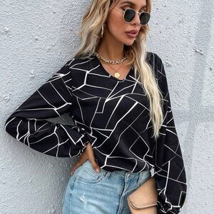 Black and white business top